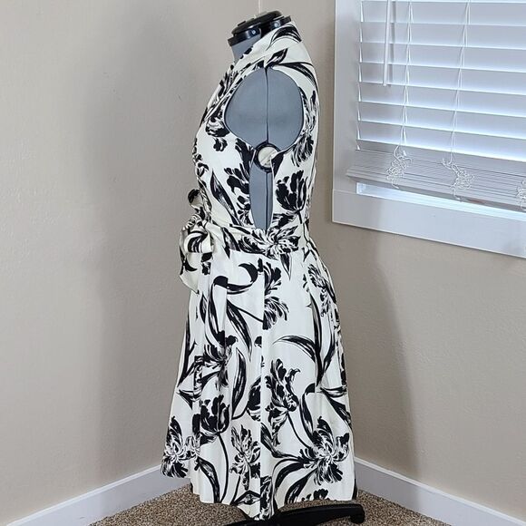 Jessica Howard Black and White Floral Midi Dress - Picture 6 of 16